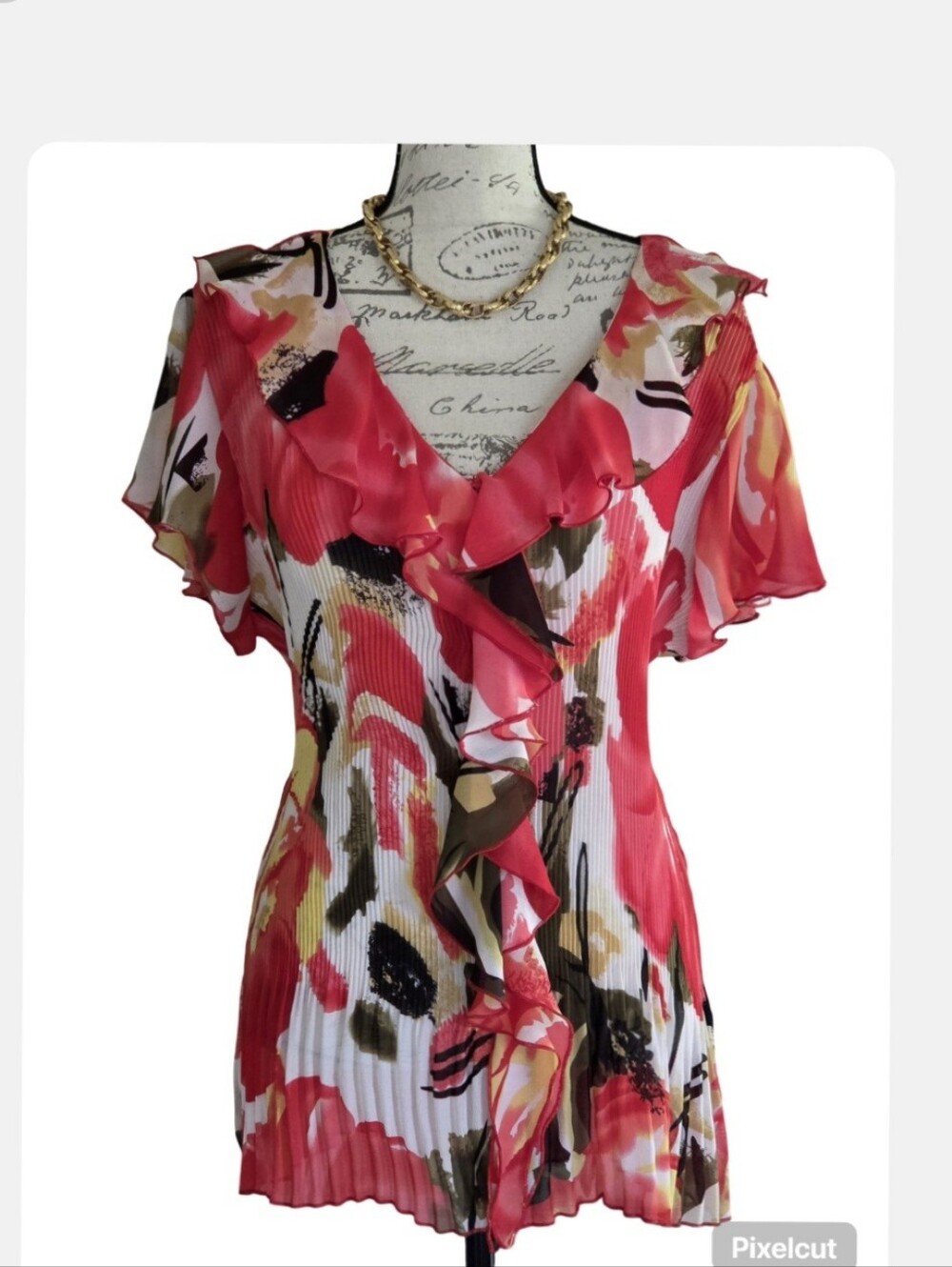 Cato Sheer Ruffled Blouse.